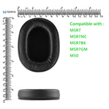 Geekria QuickFit Replacement Ear Pads for Audio-Technica ATH-MSR7 MSR7NC MSR7BK MSR7GM Headphones Ear Cushions, Headset Earpads, Ear Cups Cover Repair Parts (Black)
