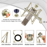 Geekria for Creators Microphone Shock Mount Compatible with Rode NT1-A, NT2-A, NT1000, NT2000, NTK, Procaster, K2, Mic Anti-Vibration Suspension Adapter Clamp Mic Holder Clip (Champagne / Metal)