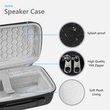 Geekria Shield Speaker Case Compatible with Turtlebox Ranger, Replacement Hard Shell Portable Speaker Protective Carrying Bag with Elastic Hook and Loop Strap & Handle (Dark Grey)