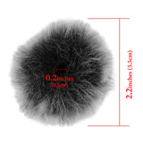 Geekria for Creators Furry Windscreen for 0.2'' (5mm) Diameter Microphones, Mic DeadCat Wind Cover Muff, Windbuster, Fluff Cover Windshield Compatible with Sennheiser MKE (Grey / 2 Pack)