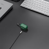 Geekria Silicone Case Cover Compatible with Sennheiser CX 500BT True Wireless Earbuds, Earphones Skin Cover, Protective Carrying Case with Keychain Hook, Charging Port Accessible (Green)