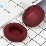Geekria Mesh Fabric Replacement Ear Pads Compatible with Sony WH-CH700N, WH-CH710N, WH-CH720N Headphones Ear Cushions, Repair Parts (Dark red)