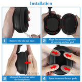 Geekria Replacement Ear Pads for Sony WH-1000XM5 Wireless Headphones Ear Cushions, Repair Parts (Smoky Pink)
