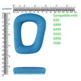 Geekria QuickFit Mesh Fabric Replacement Ear Pads for Logitech G930, G430, G432, G332, G35, F450 Headphones Ear Cushions, Repair Parts with Video Guide (Blue)