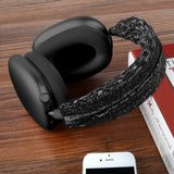 Geekria Knit Fabric Headband Cover Compatible with AirPods Max Headphones, Head Cushion Pad Protector, Replacement Repair Part, Sweat Cover, Easy DIY Installation (Black)
