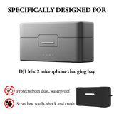 Geekria for Creators Microphone Case Cover Compatible with DJI Mic 2 Charging Case, Mic Silicone Protective Case Skin, Soft Microphone Travel Charging Case Sleeve (Black)