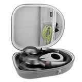 Geekria Shield Headphones Case for Foldable Over-Ear Headphones, Hard Shell Travel Carrying Bag, Compatible with Soundcore, JBL, B&O, Sony Headsets (Microfiber Grey)