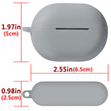 Geekria Silicone Case Cover Compatible with HUAWEI FreeBuds Pro True Wireless Earbuds, Earphones Skin Cover, Protective Carrying Case with Keychain Hook, Charging Port Accessible (Grey)