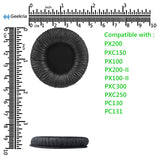 Geekria QuickFit Replacement Ear Pads for Sennheiser PX200 PX100 PX200-II PX100-II PXC300 PXC150 PXC250 PC130 PC131 Headphones Ear Cushions, Headset Earpads, Ear Cups Cover Repair Parts (Black)