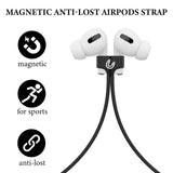 Geekria Wireless Earphone Magnetic Anti-Lost Strap Accessories, Soft Silicone Sport Earphones Anti-Lost Strap, Lanyard, Compatible with Airpods Full Range, SAMSUNG, Anker Soundcore (Black/2 Pack)