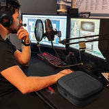 Geekria Shield Headphones Case Compatible with Hyperx CloudXStingerCore, CloudIII, CloudII, CloudStingerCore Case, Replacement Hard Shell Travel Carrying Bag with Cable Storage (Dark Grey)