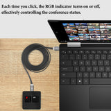 Geekria RGB Meeting Mute Controller Compatible with Windows Google Meet App, Mute/Unmute Microphone Audio, Stop/Start Video, Mechanical Keyboard Buttons for Online Classroom, Conference (Black)