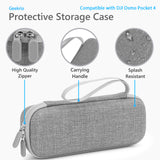 Geekria Hard Shell Storage Bag Compatible with DJI Osmo Pocket 4, Portable Shockproof Protective Carrying Camera Case, Travel Organizer for Cable, Charger, SD Card, Accessories (Light Grey)