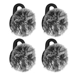 Geekria for Creators Furry Windscreen for Lark M2S, Compatible with Hollyland Lark M2S Wireless Mic, Mic DeadCat Wind Cover Muff, Fluff Cover Windshield, Wind Noise Reduction (Grey / 4 Pack)