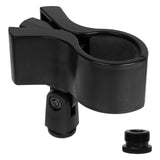 Geekria for Creators Universal Microphone Clip Holder, Adjustable Mic Mount with 5/8" Male to 3/8" Female Screw Adapter, Compatible with Audio-Technica AT2020, Shure SM58S (Black)