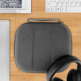 Geekria Shield Headphones Case Compatible with Audio-Technica ATH-M50X, ATH-GDL3 Case, Replacement Hard Shell Travel Carrying Bag with with Cable Storage (Microfiber Grey)