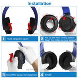 Geekria QuickFit Replacement Ear Pads for Sony PlayStation Gold Wireless Stereo CECHYA-0083 Headphones Ear Cushions, Headset Earpads, Ear Cups Cover Repair Parts (Black)