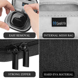 Geekria Shield Earbuds Case Compatible with SAMSUNG Galaxy Buds3 FE/Pro, Galaxy Buds 2, Replacement Hard Shell Travel Carrying Bag with Carabiner Clip (Dark Grey)