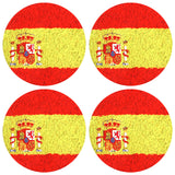 Geekria 2 Pairs Flex Fabric Headphones Ear Covers - Product Safety Certified - Washable & Stretchable Earcup Protectors for Over-Ear Headsets, Sweat Pads for Gym, Gaming (M / Spanish Flag)
