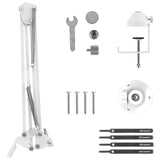 Geekria for Creators Microphone Arm Compatible with Razer Seiren V3 Chroma, V3 Mini, X Mic Boom Arm with Tabletop Flange Mount, Suspension Stand, Desk Mount Holder (White)