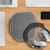Geekria Shield Headphones Case Compatible with Audio-Technica AG1X, AD2000X, R70X and More, Replacement Hard Shell Travel Carrying Bag with Cable Storage (Microfiber Grey)