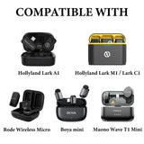 Geekria for Creators Microphone Carrying Case Compatible with Hollyland Lark A1, M1, C1, Rode Wireless Micro, Boya mini, Maono Wave T1 Mini Charging Case, Hard Shell Travel Bag (Dark Grey)