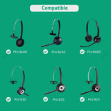 Geekria Comfort Foam Replacement Ear Pads for Jabra Pro 9400/ 9450/ 9460/ 9465/ 9470/ 920/ 925/ 929/ 930/ 935 Headphones Ear Cushions, Repair Parts (Black)