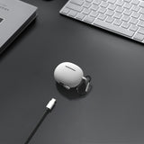 Geekria Silicone Case Cover Compatible with EDIFIER X2 True Wireless Earbuds, Protective Earphones Skin Cover with Keychain Hook, Charging Port Accessible (White)