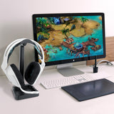 Geekria TPU Headphones Stand for Over-Ear Headphones, Gaming Headset Holder, Desk Display Hanger with Solid Heavy Base Compatible with Sennheiser 202 II, HD598, Sony MDR7506 (Black)