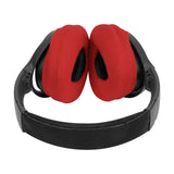 Geekria 2 Pairs Knit Headphones Ear Covers - Product Safety Certified - Washable & Stretchable Sanitary Earcup Protectors for Over-Ear Headsets, Sweat Pads for Gym, Gaming (Size M / Red)