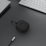 Geekria Silicone Case Cover Compatible with Soundcore by Anker Sport X20 True Wireless Earbuds, Protective Earphones Skin Cover with Keychain Hook, Charging Port Accessible (Black)