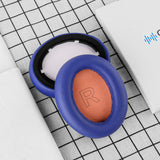 Geekria QuickFit Replacement Ear Pads Compatible with Anker Soundcore Life Q10, Q10, Life 2 NEO BT Headphones, Ear Cushions (Blue / Orange)