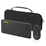 Geekria Hard Travel Carrying Case, Compatible with Logitech K380s/K380 + M355/M350s, Keyboard and Pebble Mouse Combo Protective Travel Bag (Dark Gray)