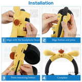 Geekria Knit Fabric Headband Cover Compatible with Bose QC45, QC35 II, Sony WH-1000XM5, 1000XM4, Beats Solo4, Studio3, JBL Tune 720BT Headphones, Easy DIY Installation (Yellow)