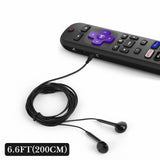 Geekria Wired Earbuds, 3.5mm In-Ear Headphones Compatible with Roku Voice Remote Pro & Ultra for Private Listening, Noise Isolating, 6.6FT Cable (Black)