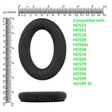 Geekria Comfort Mesh Fabric Replacement Ear Pads for Sennheiser HD598, HD598SE, HD598CS, HD598SR, HD595, HD599, HD599 SE Headphones Ear Cushions, Headset Earpads, Ear Cups Repair Parts (Black)