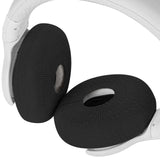 Geekria 2 Pairs Knit Headphones Ear Covers - Product Safety Certified - Washable & Stretchable Sanitary Earcup Protectors for On-Ear Headsets, Sweat Pads for Gym, Meeting (Size S / Black)
