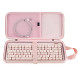 Geekria Slim Keyboards Carrying Case, Compatible with Nuphy Air75 V3, Logitech MX Mechanical Mini, MelGeek O2, LOFREE Flow84/ Flow Lite 84, 84 Keys Hard Shell Travel Bag (Pink)