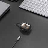 Geekria Silicone Case Cover Compatible with JBL Live Flex 3 True Wireless Earbuds, Protective Earphones Skin Cover with Keychain Hook, Charging Port Accessible, Front LED Visible (Black)