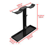 Geekria Acrylic Dual Headphones Stand for On-Ear Headphones, Gaming Headset Holder, Desk Display Hanger Compatible with AKG K845, Sony WH-1000XM4, Sennheiser, JBL (Black)