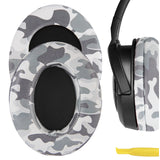 Geekria QuickFit Extra Thick Replacement Ear Pads for Corsair HS35, HS40 Headphones Ear Cushions, Headset Earpads, Ear Cups Cover Repair Parts (Camo)