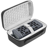 Geekria Shield Speaker Case Compatible with Turtlebox Ranger, Replacement Hard Shell Portable Speaker Protective Carrying Bag with Elastic Hook and Loop Strap & Handle (Dark Grey)