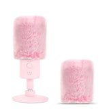 Geekria for Creators Furry Windscreen Compatible with Razer Seiren X, Seiren Emote, Seiren Elite, Mic DeadCat Wind Cover Muff, Windbuster, Windjammer, Fluff Cover Windshield (Pink / 2 Pack)