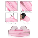 Geekria Medium Protein Leather Headband Cover + Pad Set Protector, No Tool Needed, Compatible with Medium-Sized Headphones (Fits Headband Diameter around 3.1cm/1.22") (Pink)
