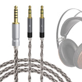Geekria Apollo Silver-Plated Copper Upgrade Audio Cable Compatible with Meze Audio 99 Classics V2, 109 PRO, LIRIC 2, Strada 4.4mm to Dual 3.5mm Replacement Cord (4.9 ft / 1.5 m / Silver)