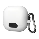 Geekria Silicone Case Cover Compatible with Soundcore by Anker Liberty 4 NC True Wireless Earbuds, Protective Earphones Skin Cover with Keychain Hook, Charging Port Accessible (White)