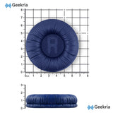 Geekria QuickFit Leatherette Replacement Ear Pads Compatible with JBL JR 300/ 300BT, T450BT, T500BT, Tune 500/ 500BT/ 510BT/ 520 Headphones, Ear Cushions with Video Guide (Blue)
