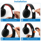 Geekria Devil Horn Headphone Decor, Adhesive Horns for Headband, Gothic Punk Halloween Cosplay Accessory Compatible with Sony, Bose, Beats, Microsoft, Skullcandy Headphones (Red)