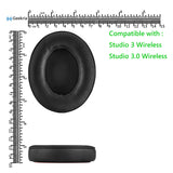 Geekria QuickFit Replacement Ear Pads for Beats Studio 3 (A1914), Studio 3.0 Wireless Headphones Ear Cushions, Headset Earpads, Ear Cups Cover Repair Parts (Black)