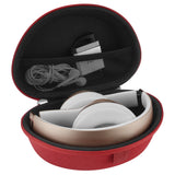 Geekria Shield Headphones Case Compatible with Beats Solo HD/4/3/2/ Pro Wireless, Replacement Hard Shell Travel Carrying Bag with Cable Storage (Red)